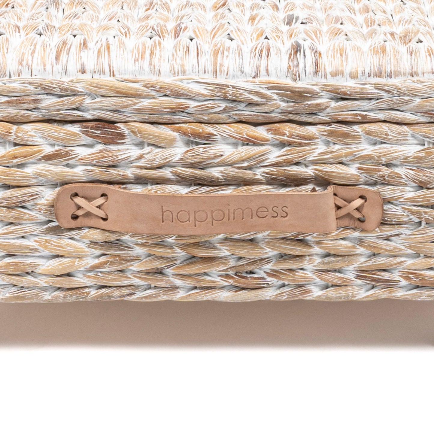 Bac de rangement sous lit en jacinthe/bois avec roulettes et poignées happimess