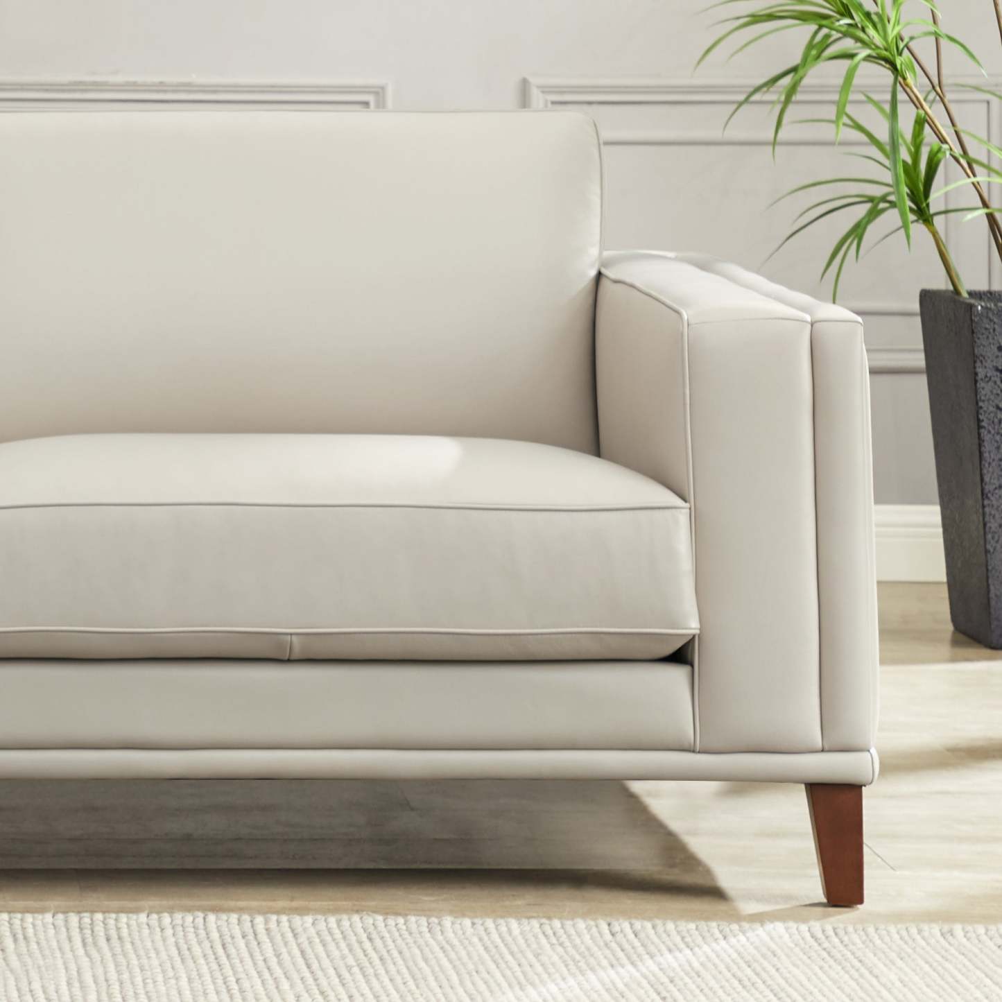 Sofa Lyon de Hydeline en cuir - vanille