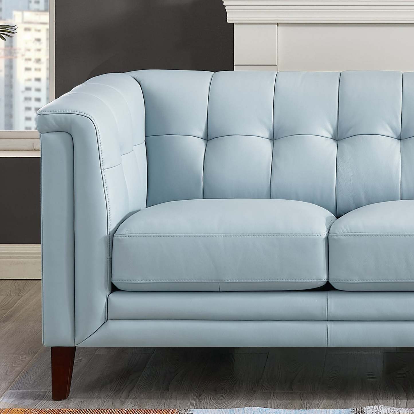 Hydeline Bodie Leather Loveseat - Spa Blue|Cause Bodie en cuir de Hydeline - bleu spa