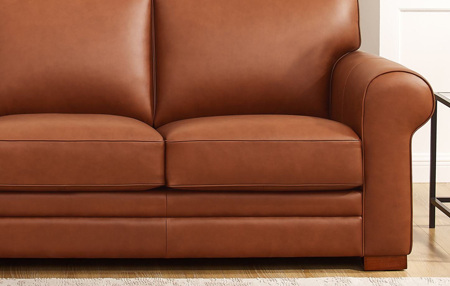 Causeuse Brookfield de Hydeline en cuir - brune