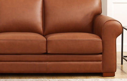 Causeuse Brookfield de Hydeline en cuir - brune