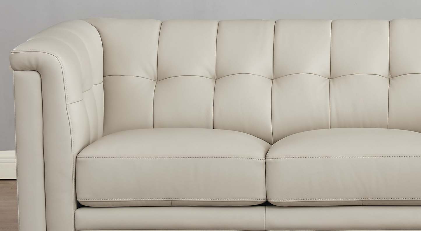 Hydeline Bodie Leather Sofa - Vanilla|Sofa Bodie de Hydeline en cuir - vanille