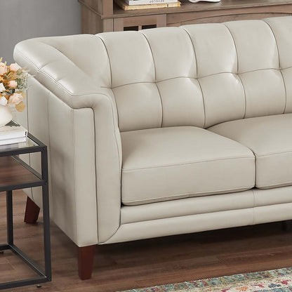 Hydeline Bodie Leather Loveseat - Vanilla|Causeuse Bodie de Hydeline en cuir - vanille