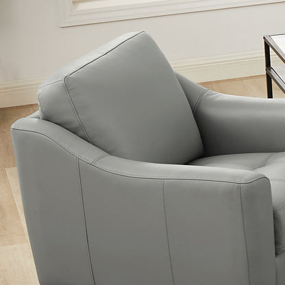 Fauteuil Ersa de Hydeline en cuir - gris
