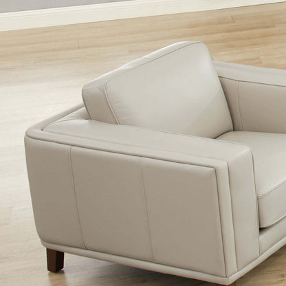 Fauteuil Lyon de Hydeline en cuir - vanille