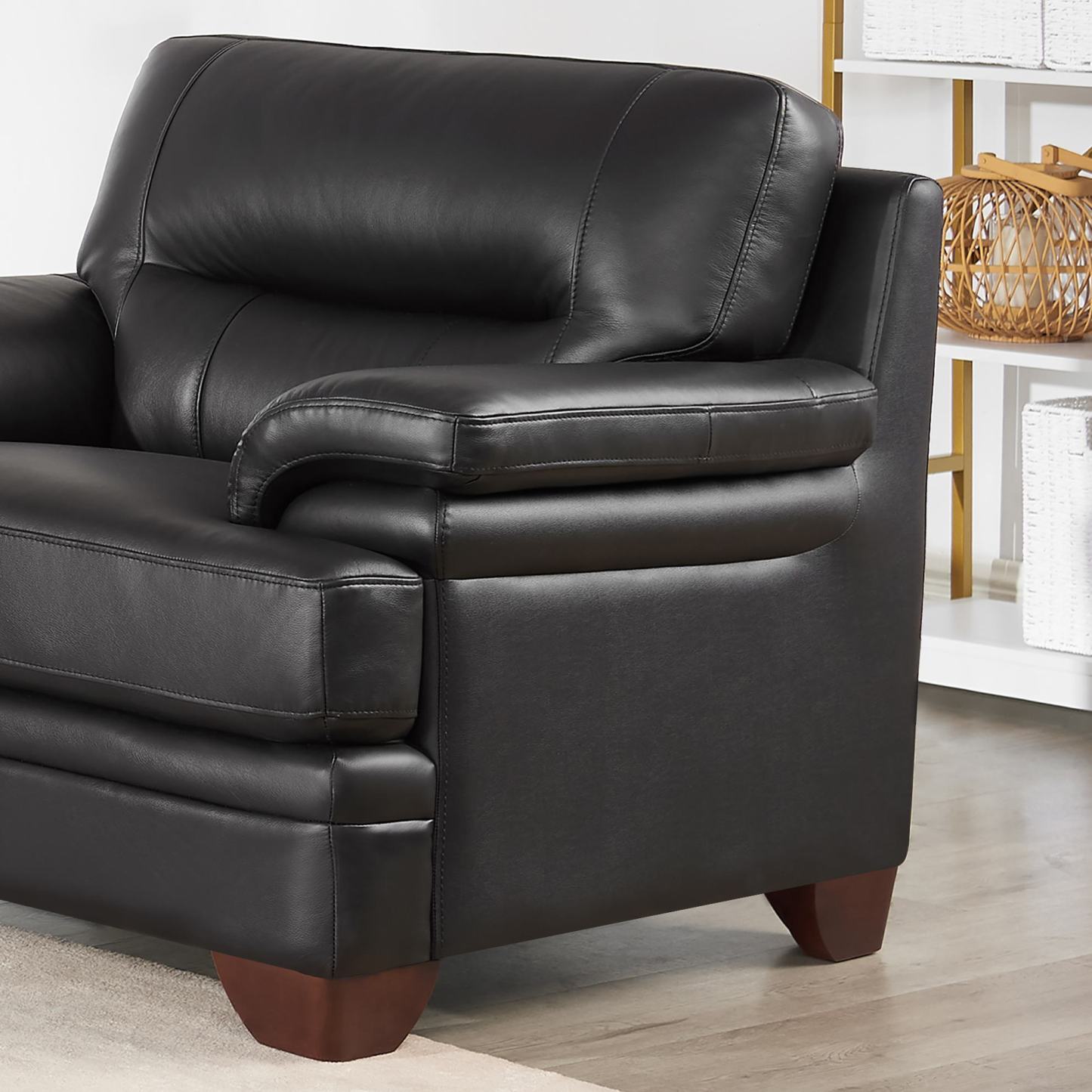 Fauteuil Luxor de Hydeline en cuir - noir