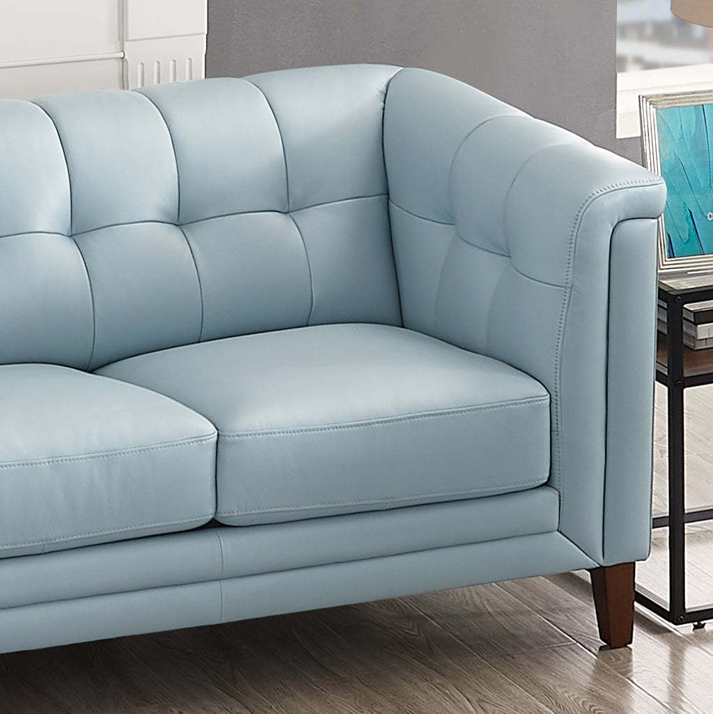 Hydeline Bodie Leather Loveseat - Spa Blue|Cause Bodie en cuir de Hydeline - bleu spa