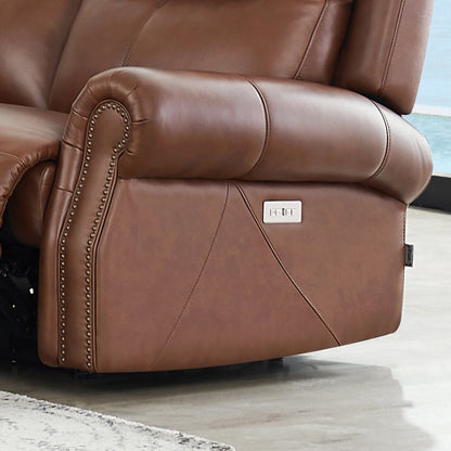 Hydeline Royce Power Reclining Loveseat - Brown|Causeuse à inclinaison électrique Royce de Hydeline - brune