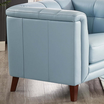 Fauteuil Bodie de Hydeline en cuir - bleu spa