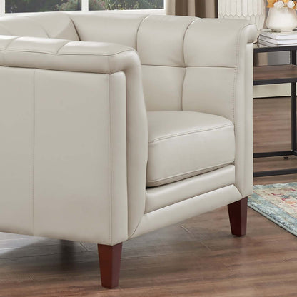 Fauteuil Bodie de Hydeline en cuir - vanille