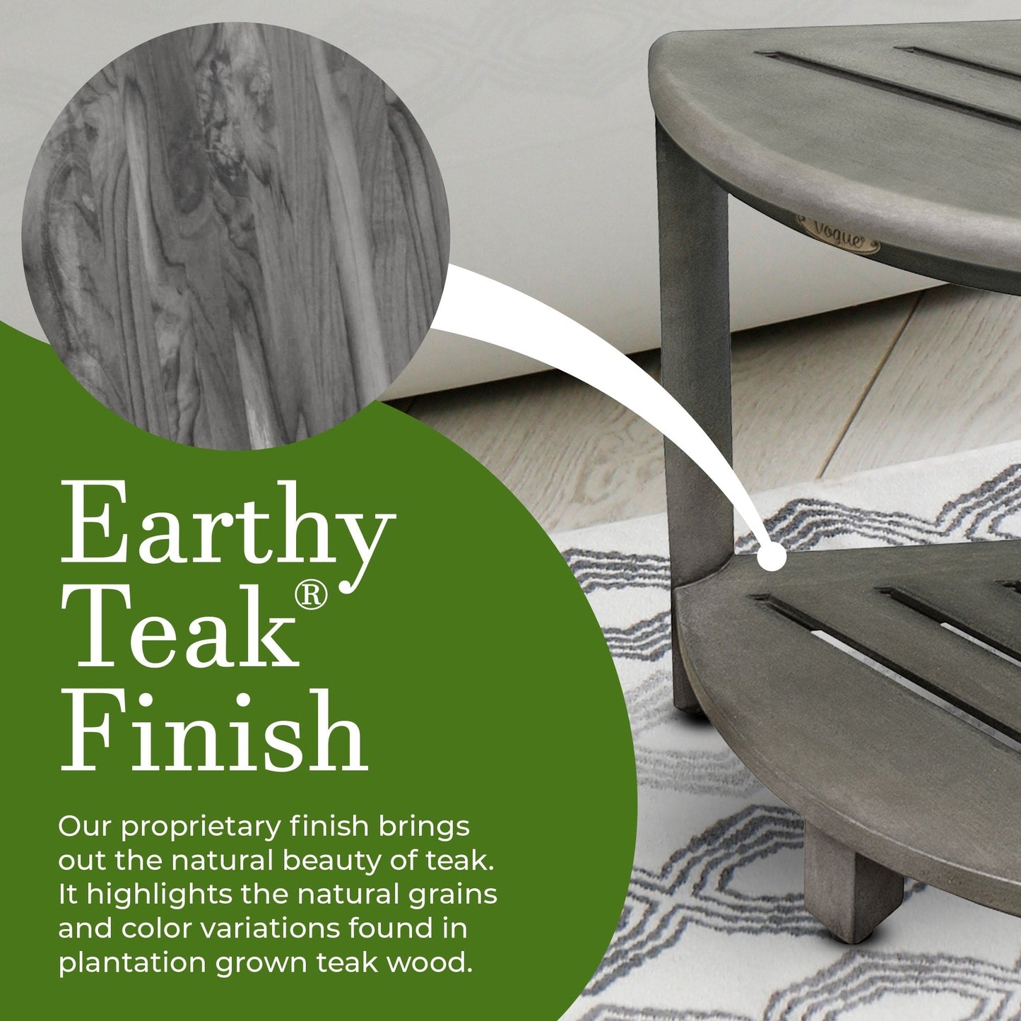 Étagère d'angle de douche en teck CoastalVogue, tabouret de douche pour se raser les jambes, repose-pieds de douche, tabouret de douche en teck, tabouret d'angle de douche