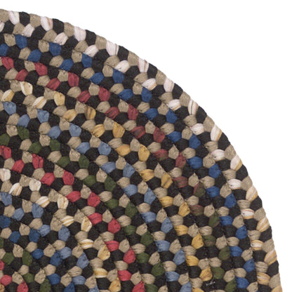 Tapis ovale tressé multicolore fait main de style ferme Colonial Mills Wayland