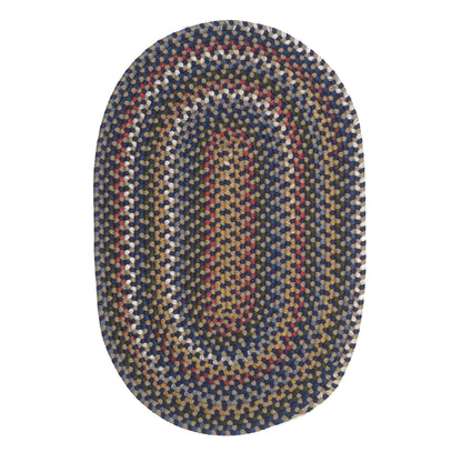 Tapis ovale tressé multicolore fait main de style ferme Colonial Mills Wayland