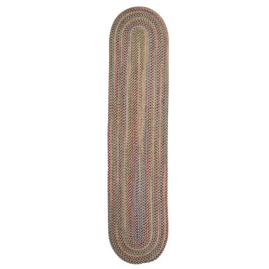 Tapis de couloir tressé rustique multicolore Worley de Colonial Mills, fait main
