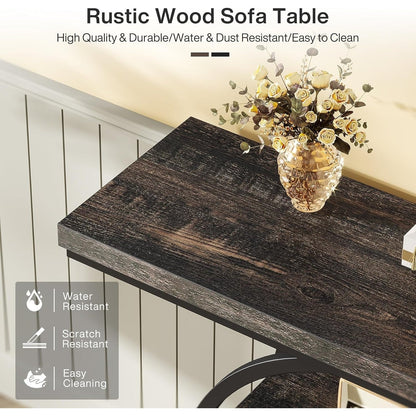 Console d'entrée, table basse industrielle à 4 niveaux à placer derrière le canapé