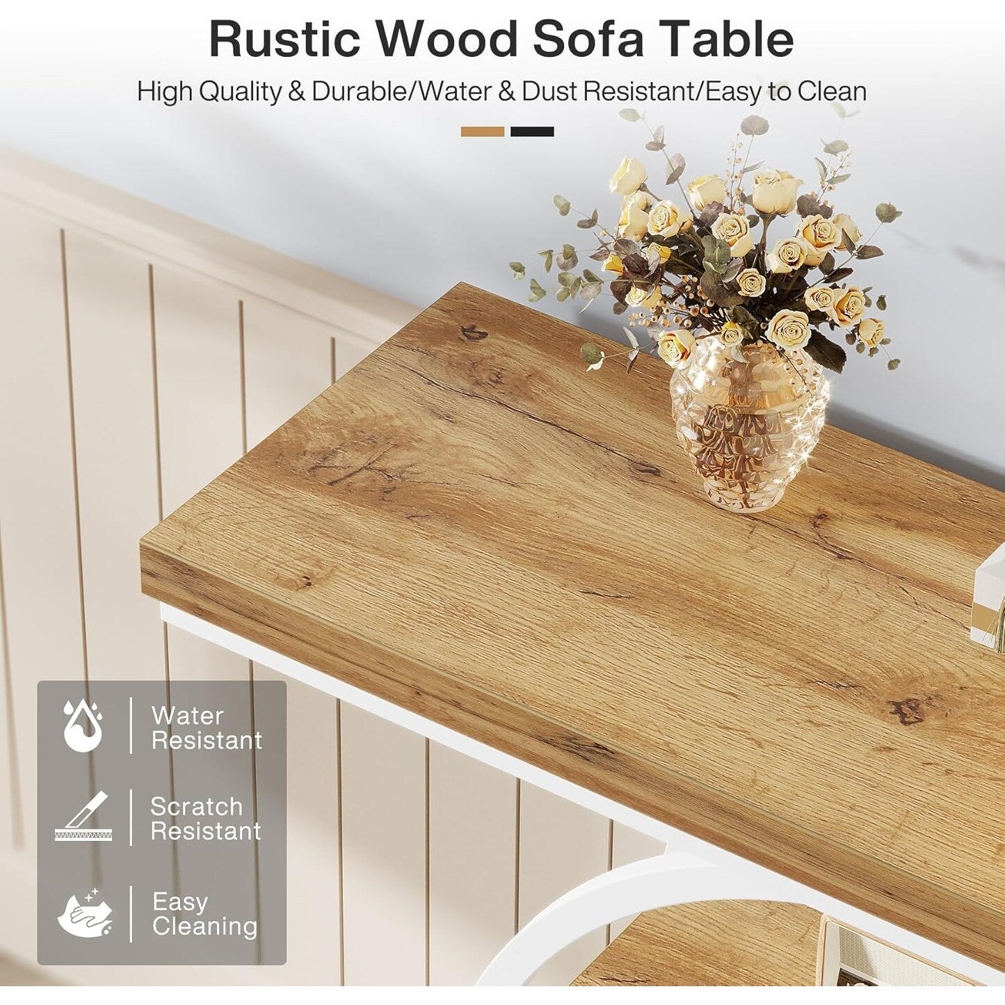 Console d'entrée, table basse industrielle à 4 niveaux à placer derrière le canapé