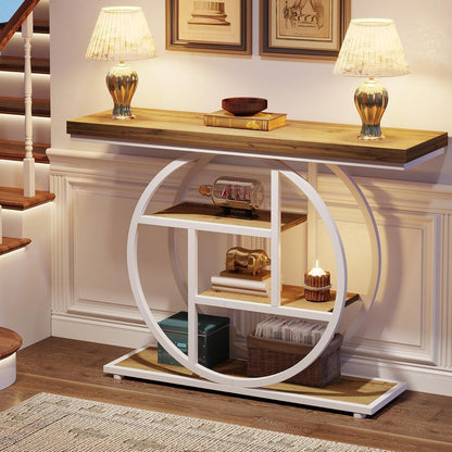 Console d'entrée, table basse industrielle à 4 niveaux à placer derrière le canapé