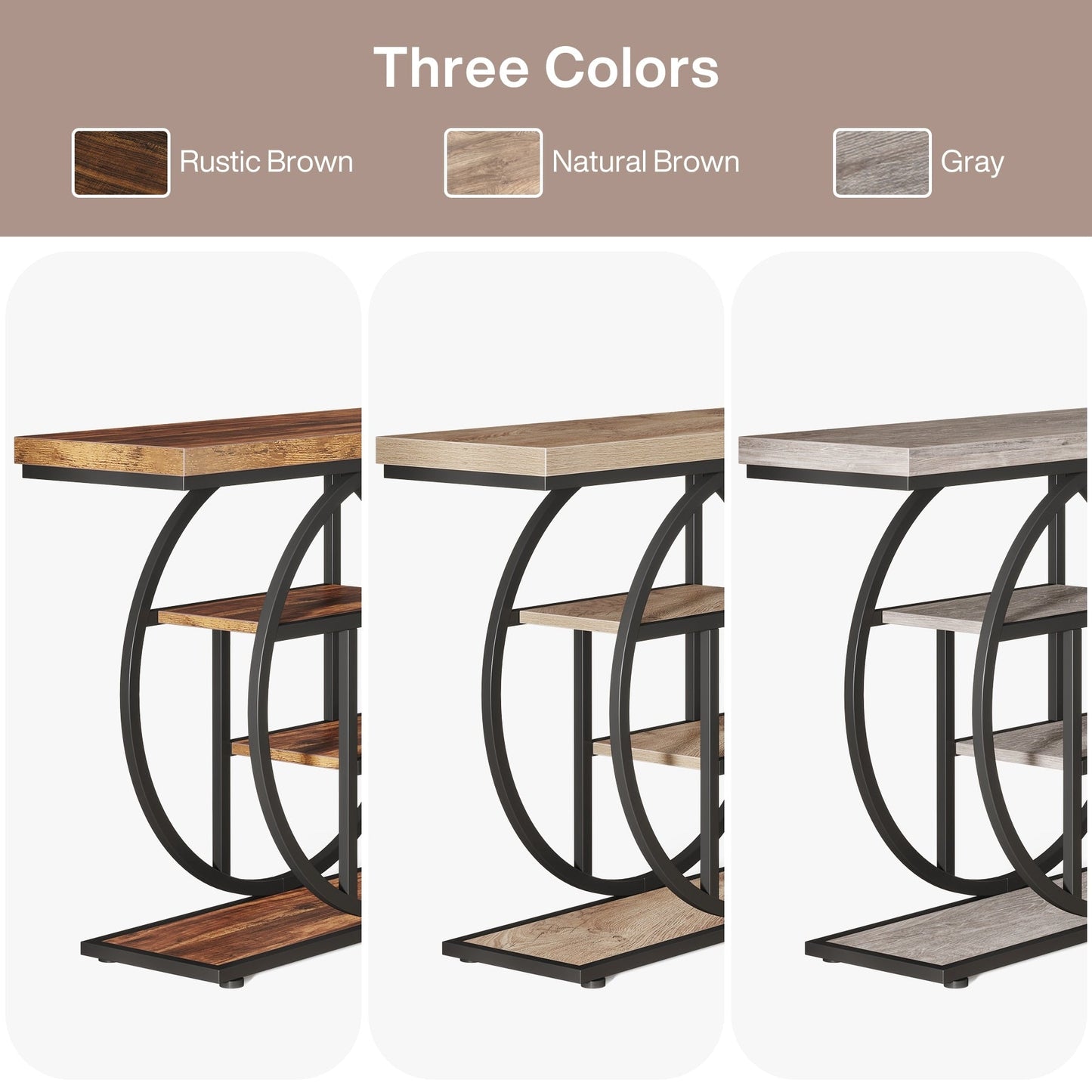 Console d'entrée, table basse industrielle à 4 niveaux à placer derrière le canapé