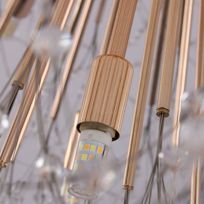 Lustre contemporain glamour en cristal Sputnik à 16/20/24 lumières, suspension pissenlit