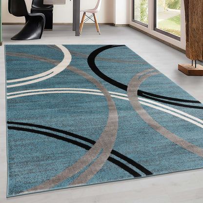 Tapis contemporain à motif de cercles abstraits, collection World Rug Gallery