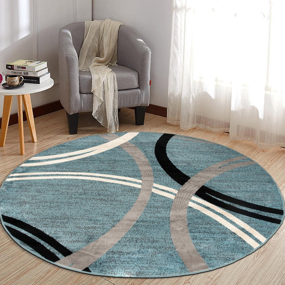 Tapis contemporain à motif de cercles abstraits, collection World Rug Gallery