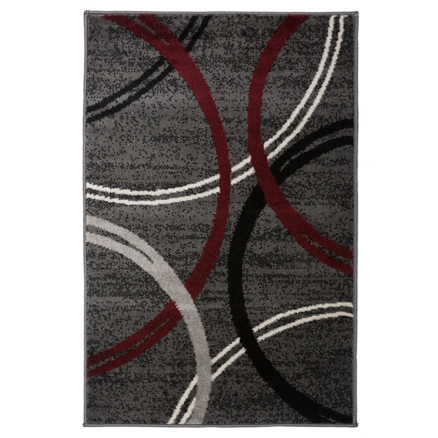 Tapis contemporain à motif de cercles abstraits, collection World Rug Gallery