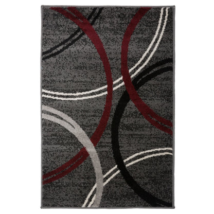 Tapis contemporain à motif de cercles abstraits, collection World Rug Gallery