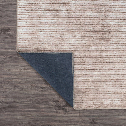 Tapis contemporain à rayures usées lavable en machine