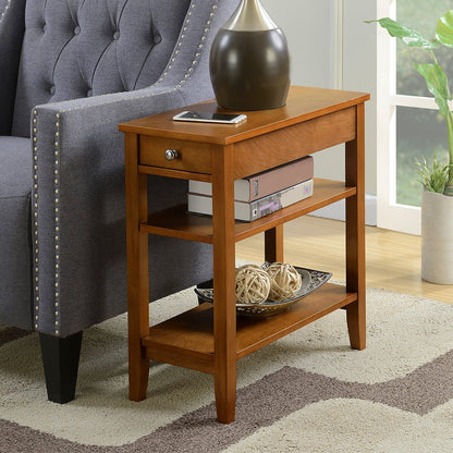 Table d'appoint à un tiroir et étagères American Heritage de Convenience Concepts