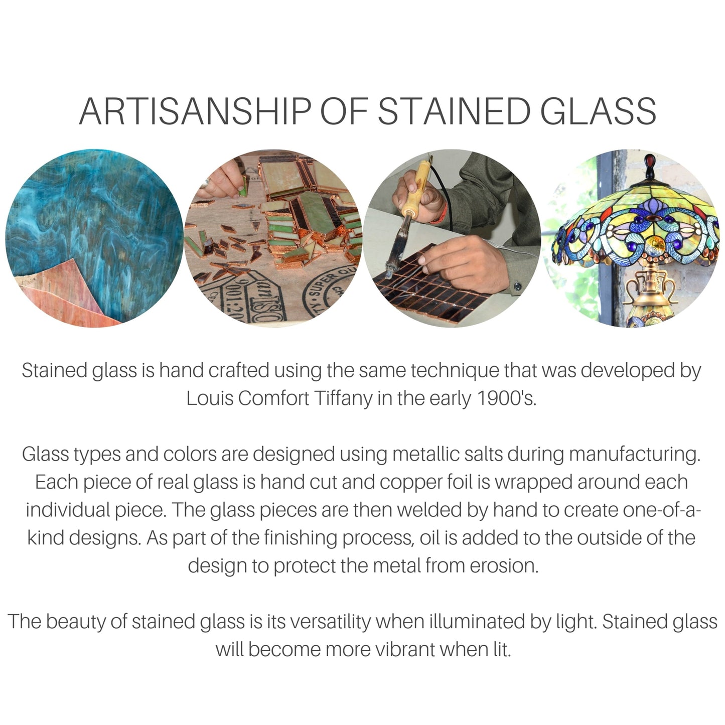 Ventilateur de plafond Copper Grove Guasipati 52 pouces style Tiffany Magna Carta - 52 po L x 52 po l x 16,5 po