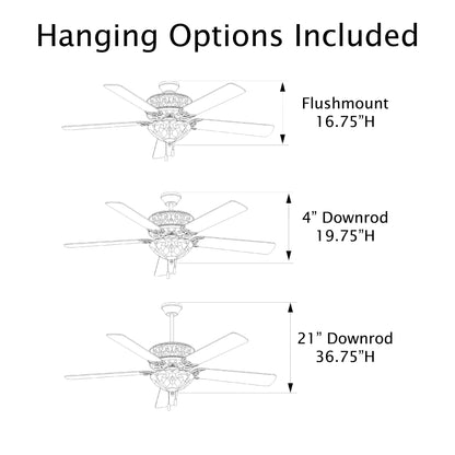 Ventilateur de plafond Copper Grove Guasipati 52 pouces style Tiffany Magna Carta - 52 po L x 52 po l x 16,5 po