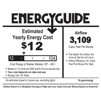 Ventilateur de plafond Copper Grove Guasipati 52 pouces style Tiffany Magna Carta - 52 po L x 52 po l x 16,5 po