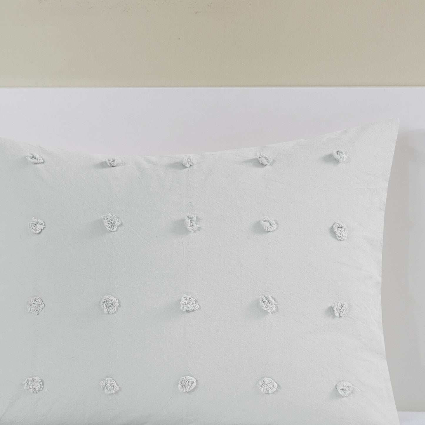 Parure de lit Intelligent Design en coton jacquard maïs avec taies d'oreiller carrées et coussins décoratifs