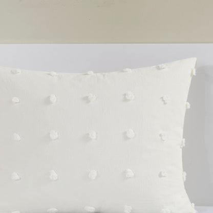 Parure de lit Intelligent Design en coton jacquard maïs avec taies d'oreiller carrées et coussins décoratifs