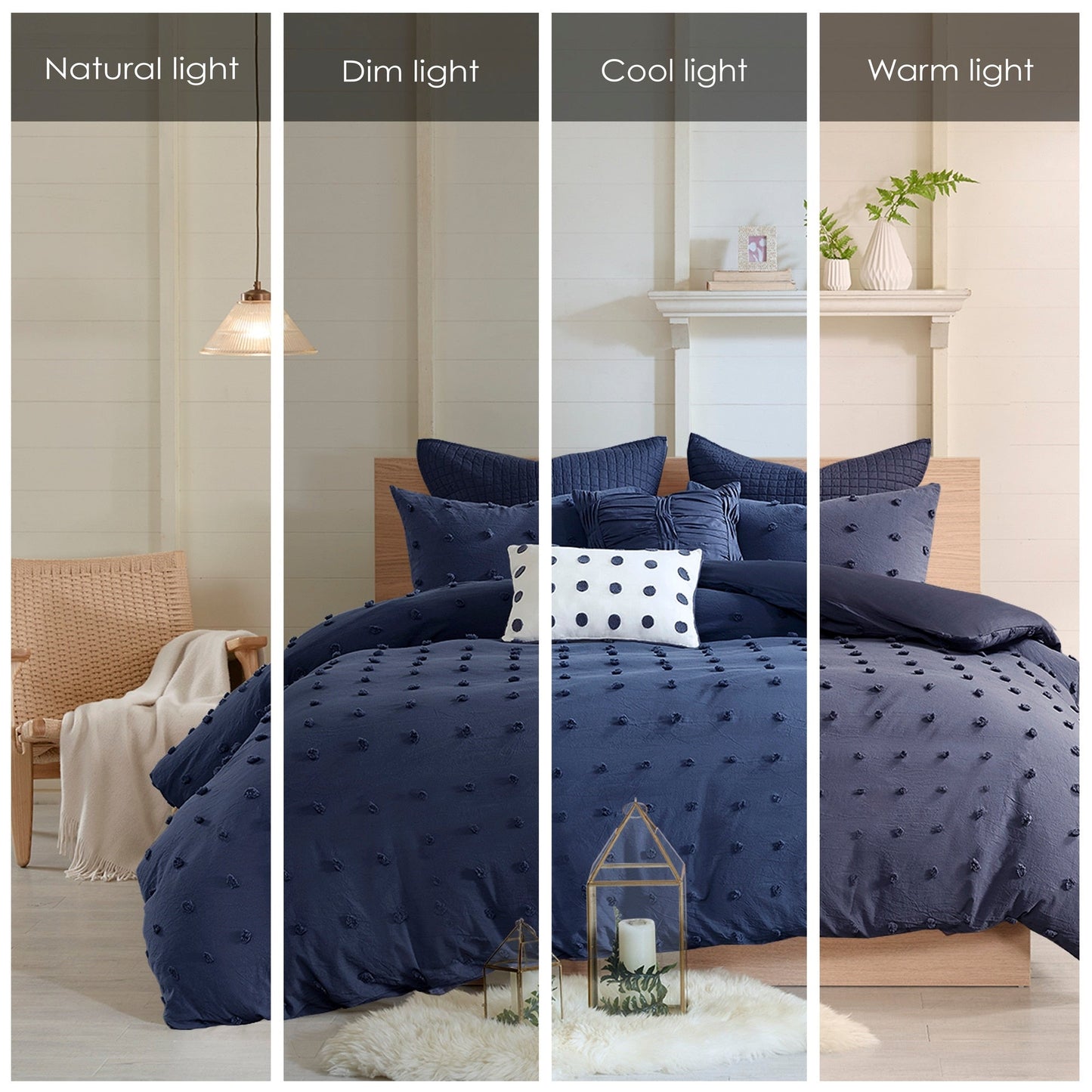 Parure de lit Intelligent Design en coton jacquard maïs avec taies d'oreiller carrées et coussins décoratifs