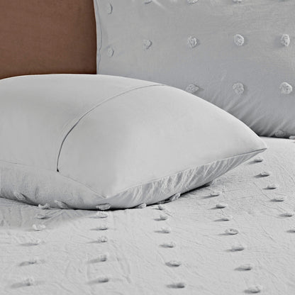 Parure de lit Intelligent Design en coton jacquard maïs avec taies d'oreiller carrées et coussins décoratifs