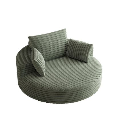 Chaise pivotante simple en velours côtelé et mousse chenille