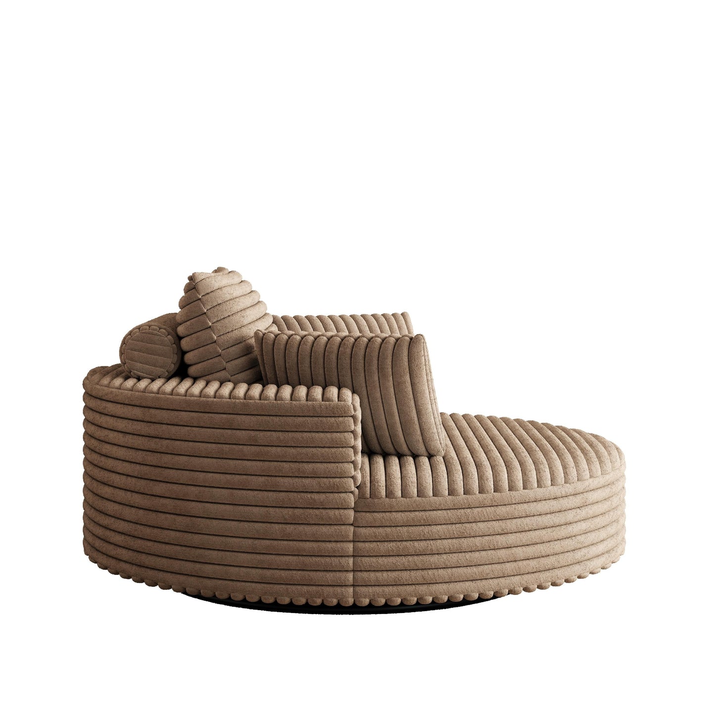 Chaise pivotante simple en velours côtelé et mousse chenille
