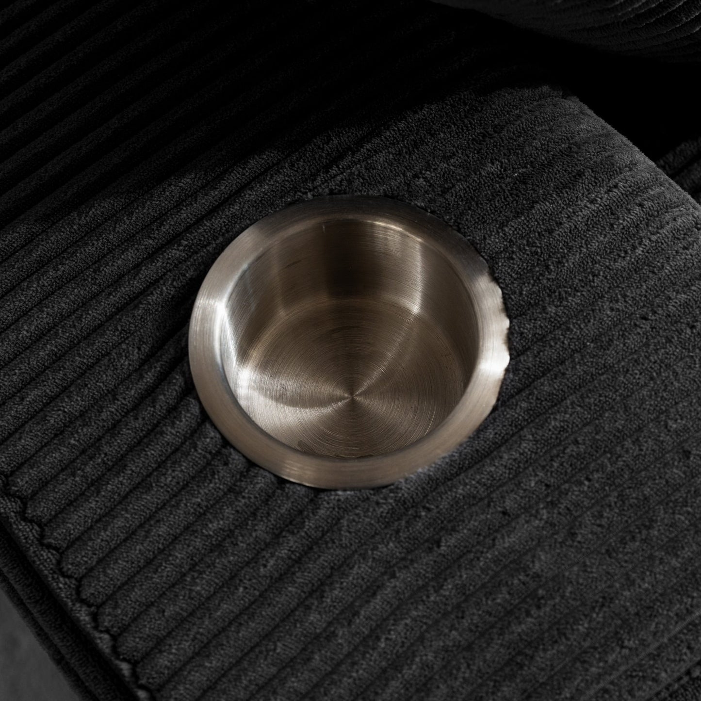 Canapé pouf rembourré en velours côtelé et mousse à mémoire de forme avec pouf - 48,4 L x 67,7 l x 24,4 H