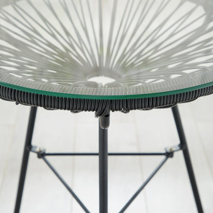 Ensemble bistrot moderne en osier Acapulco Corvus Sarcelles 3 pièces