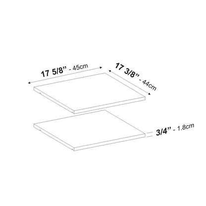 Étagères Palace Imports 100 % bois massif pour armoires Metro et Cosmo, lot de 2