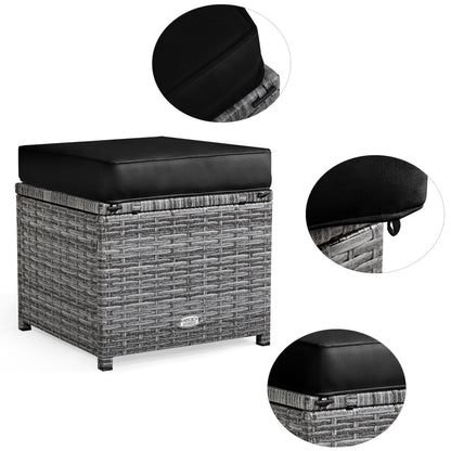 Ensemble de salle à manger en rotin Costway 7 pièces avec canapé sectionnel et pouf - Voir les détails