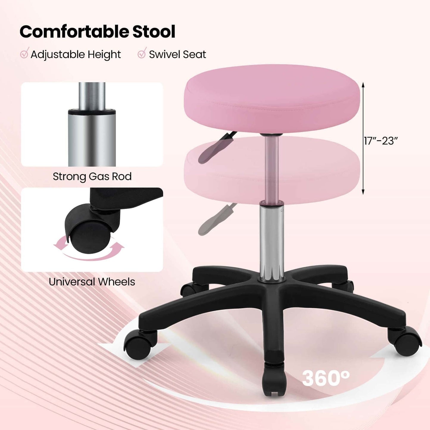 Lit de massage Costway 72 avec tabouret hydraulique, dossier réglable et