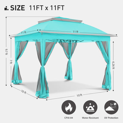 Gazebo pliant en acier Cozywor 11 pi x 11 pi avec moustiquaire