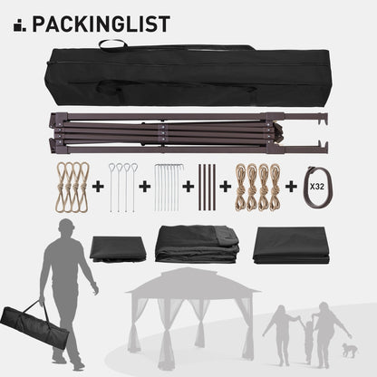 Gazebo pliant en acier Cozywor 11 pi x 11 pi avec moustiquaire