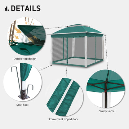 Gazebo pliant en acier Cozywor 11 pi x 11 pi avec moustiquaire