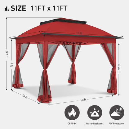 Gazebo pliant en acier Cozywor 11 pi x 11 pi avec moustiquaire