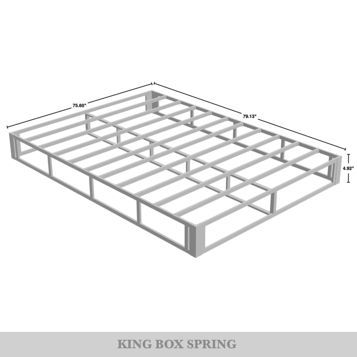 Sommier métallique CraftPorch de 12,7 cm (5 pouces) avec housse en lin gris chaud