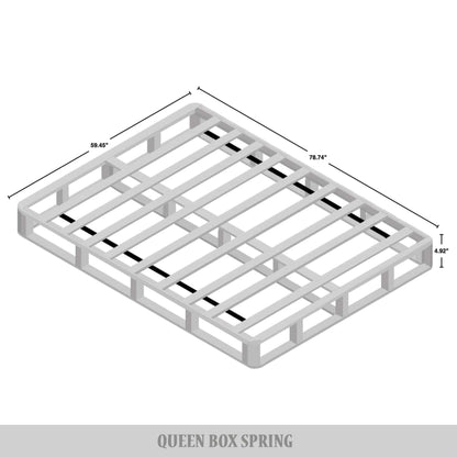 Sommier à lattes en bois massif CraftPorch de 12,7 cm (5 po) avec housse en lin gris chaud