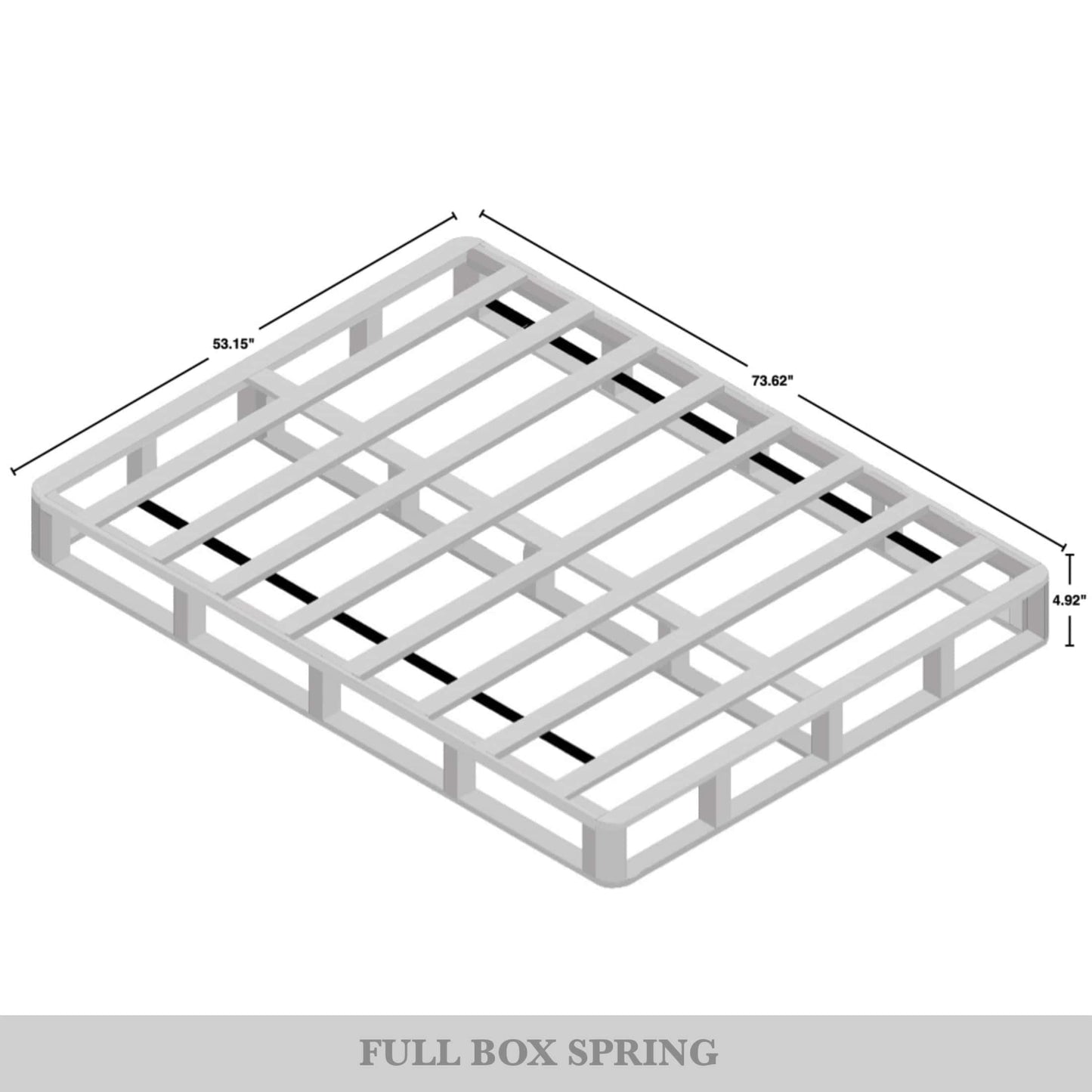 Sommier à lattes en bois massif CraftPorch de 12,7 cm (5 po) avec housse en lin gris chaud